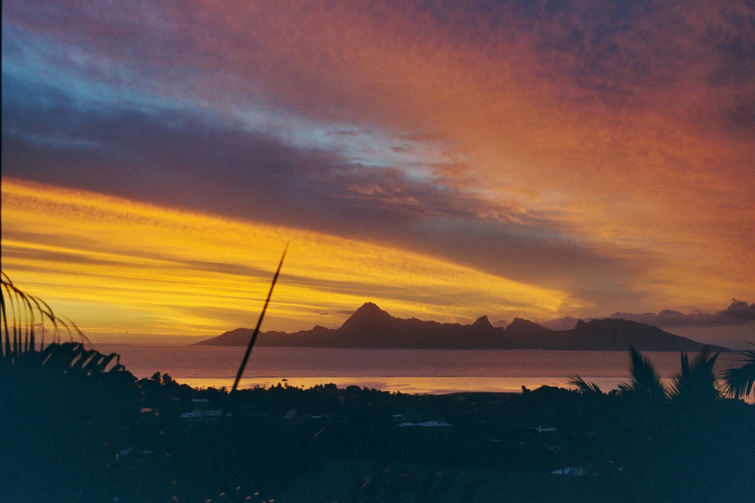 Coucher De Soleil Sur Moorea Vu De Tahiti Coucher De Soleil Moorea