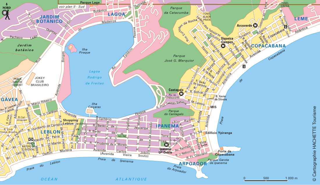 plan des plages à rio de janeiro