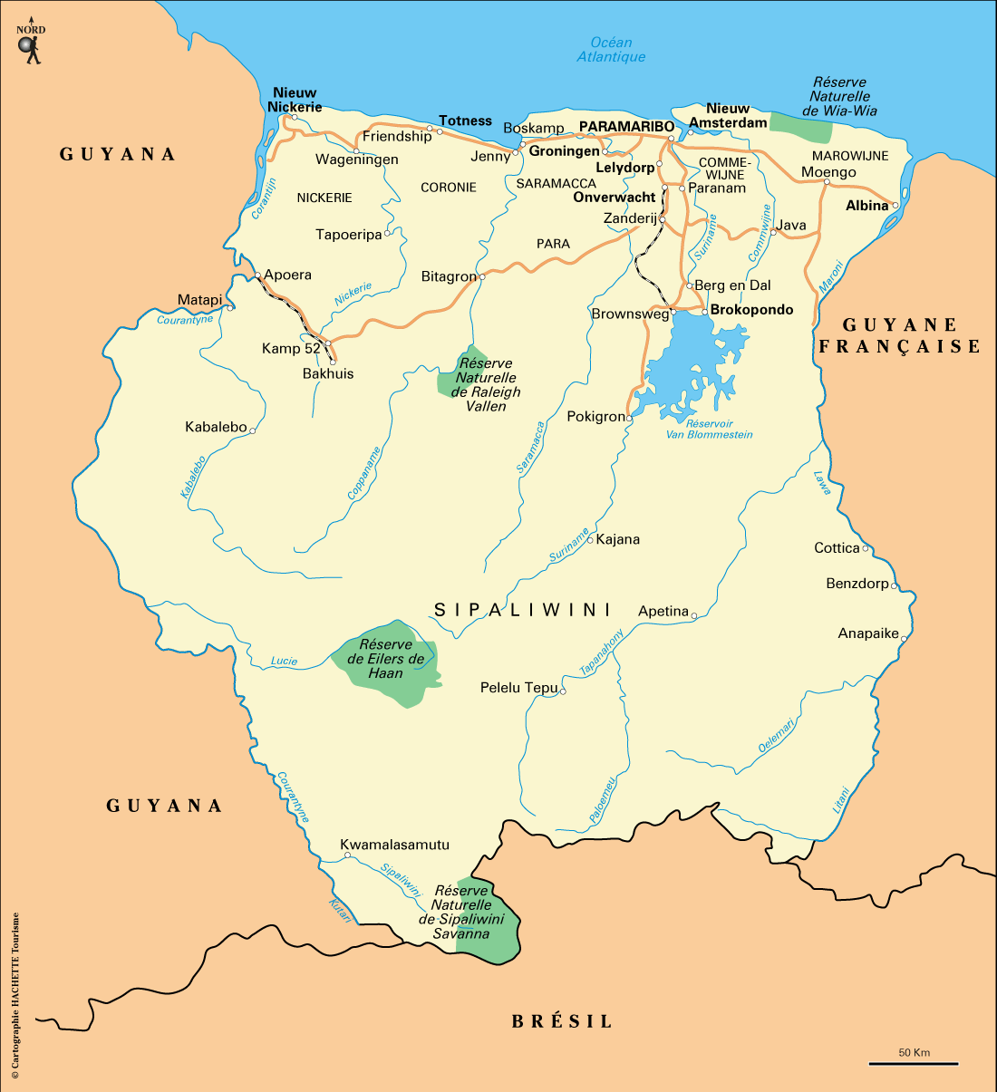Carte Surinam - Plan Surinam