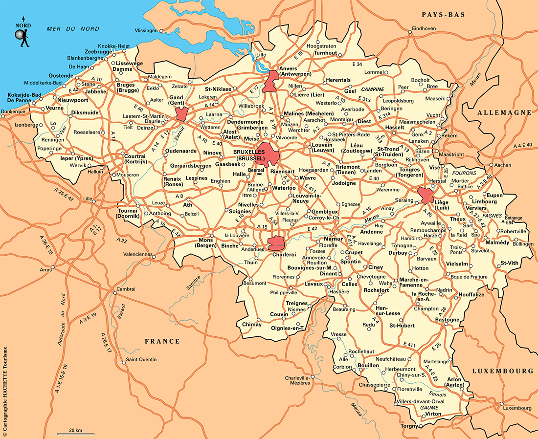 carte de belgique villes