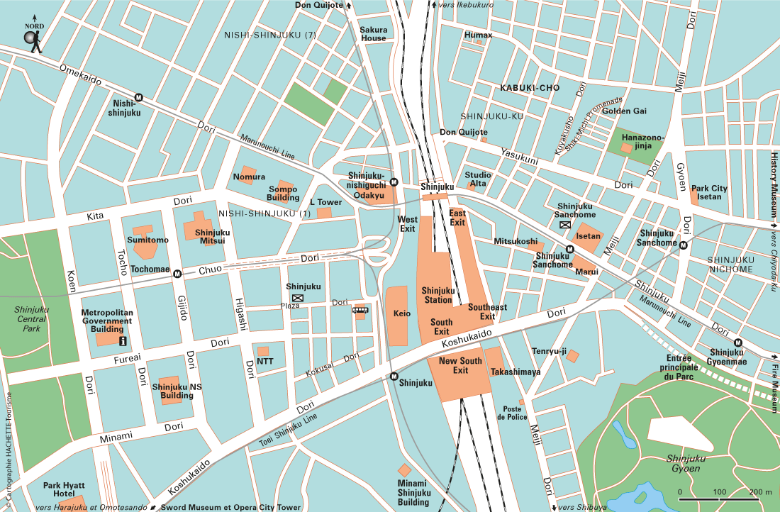 Carte Tokyo Shinjuku - Plan Tokyo Shinjuku