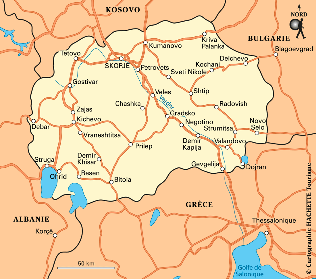 Carte Macédoine du Nord - Plan Macédoine du Nord