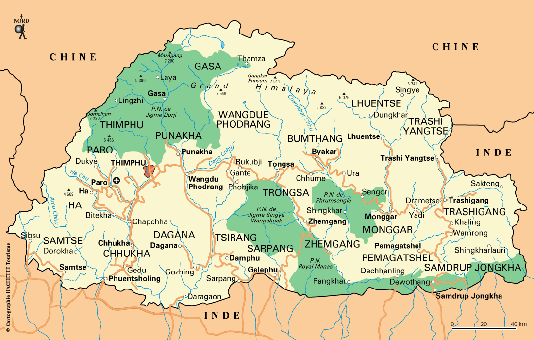 bhoutan carte du monde