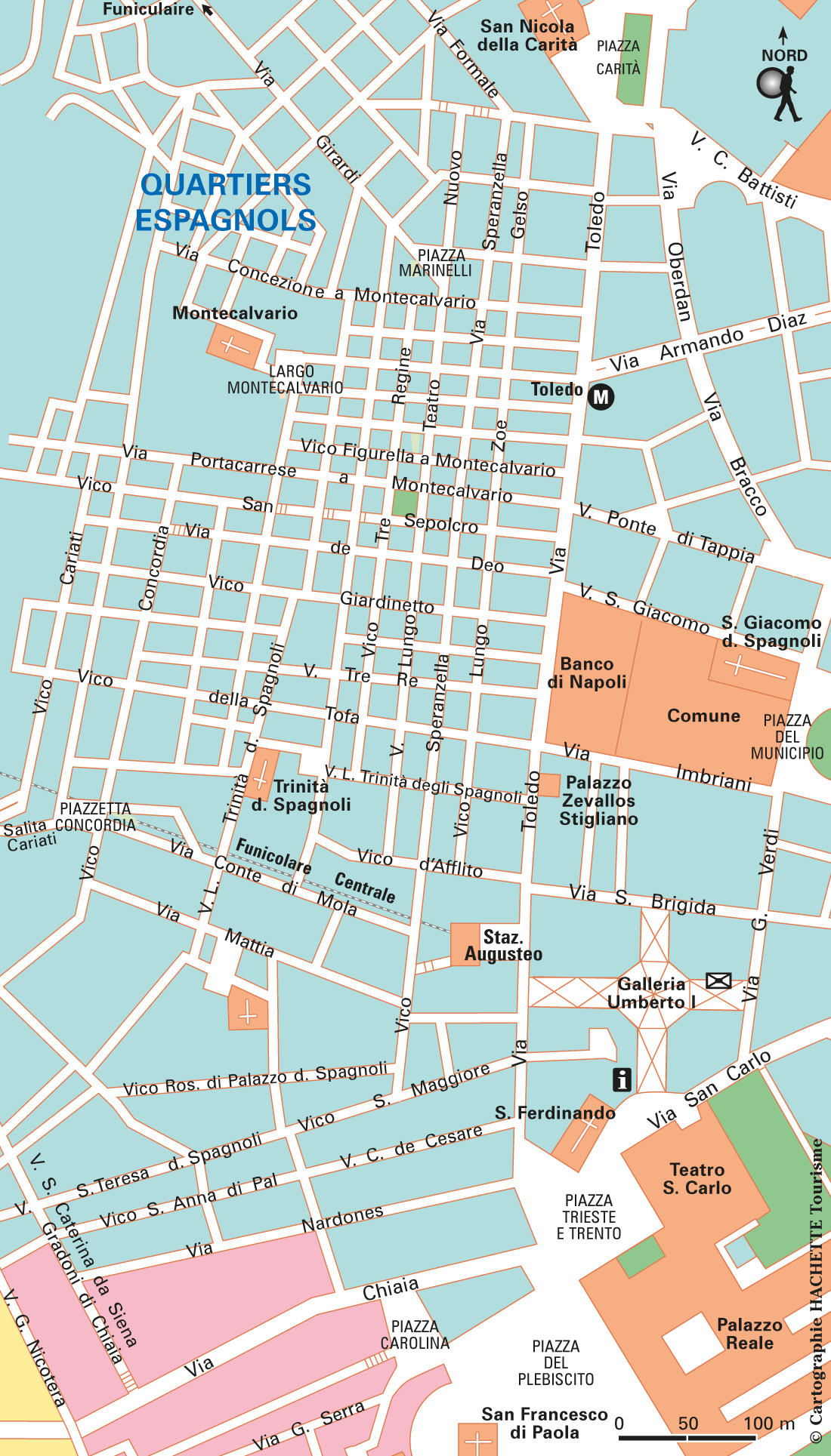 Carte Naples Quartiers espagnols - Plan Naples Quartiers espagnols