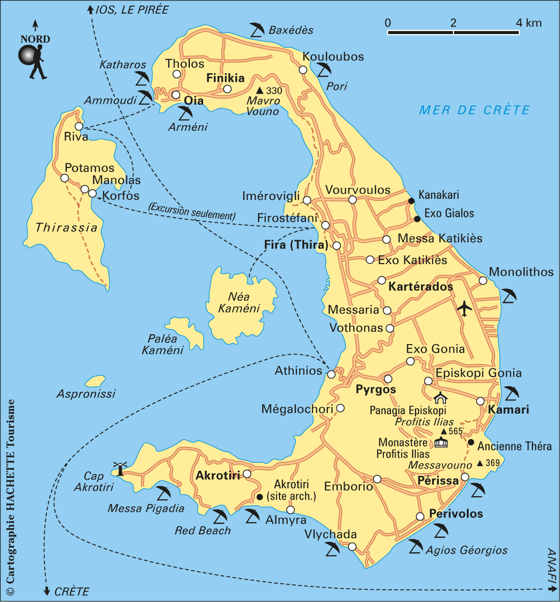 santorin carte du monde