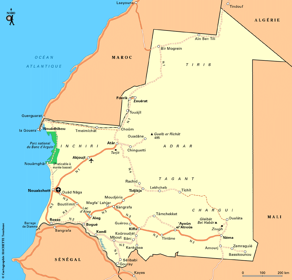 Carte Mauritanie / Plan Mauritanie