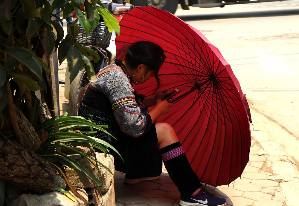 Smartphone addict à Sapa