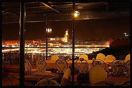 Terrasse sur la place Jamaâ El Fna