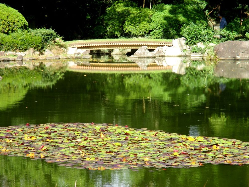 Pont en bois au Keitaku-en