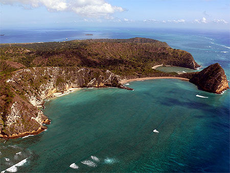 Les plages de Moya à Mayotte, vue du ciel