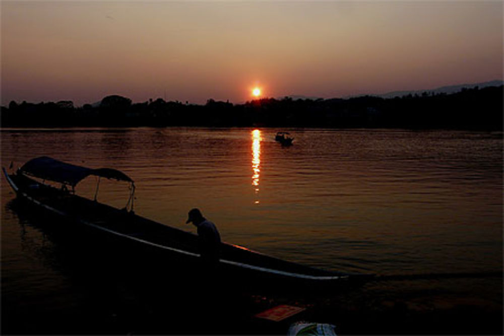 Coucher de soleil sur le Mekong