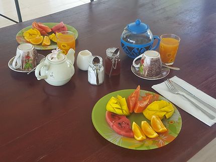 Petit déjeuner aux Seychelles