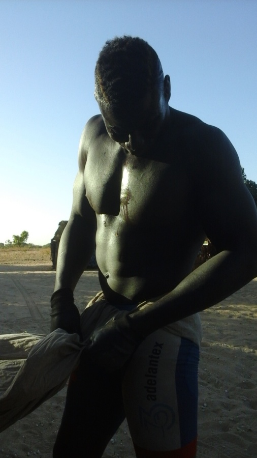 Préparation pour l'entraînement, plage de Simal Préparation pour l'entraînement, plage de Simal