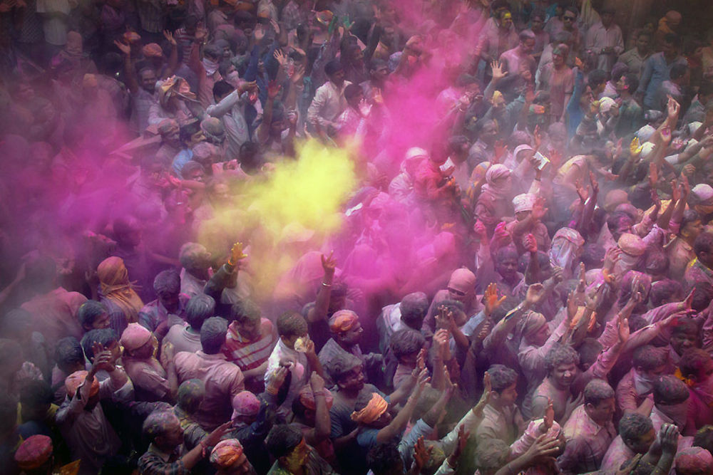 Ambiance dans le temple de Banke Bihari, Vrindavan