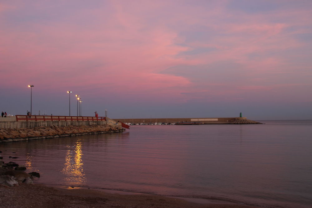 Coucher de soleil au port de Javea