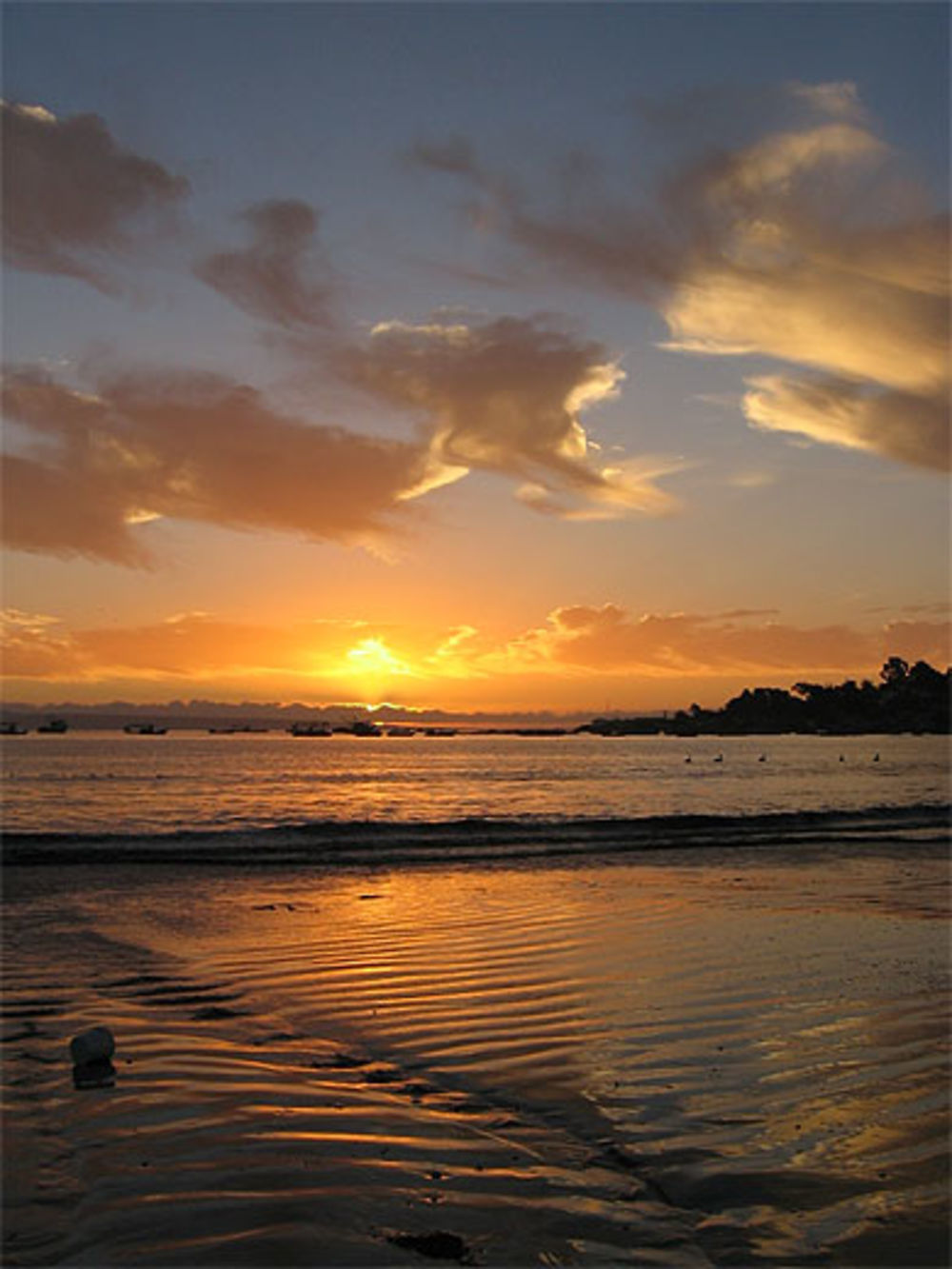 Coucher de Soleil sur la plage de Tongoy