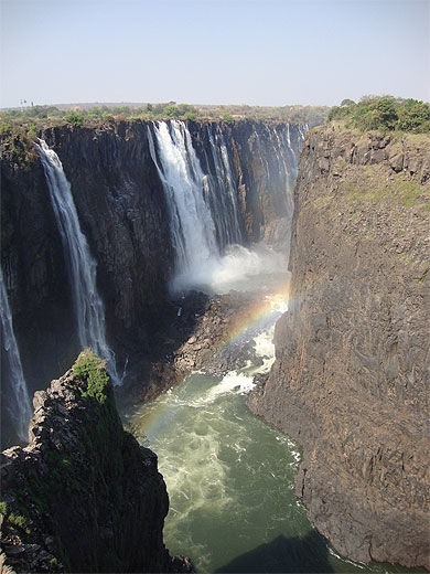 Les Chutes Victoria entre Zimbabwe et Zambie