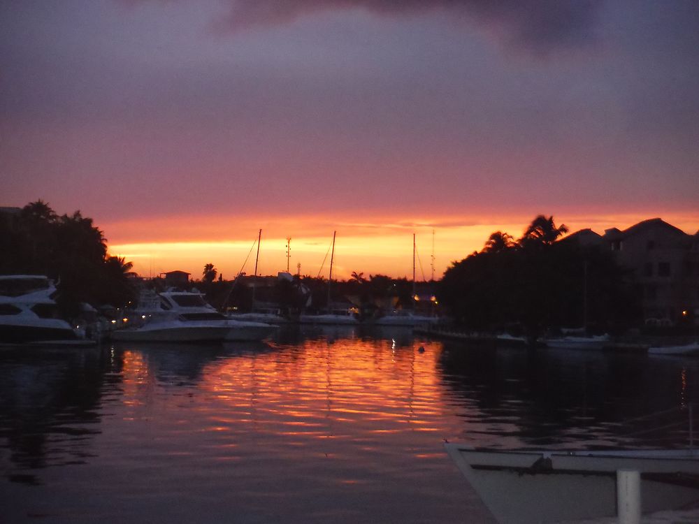 Coucher de soleil Marina Puerto Aventuras