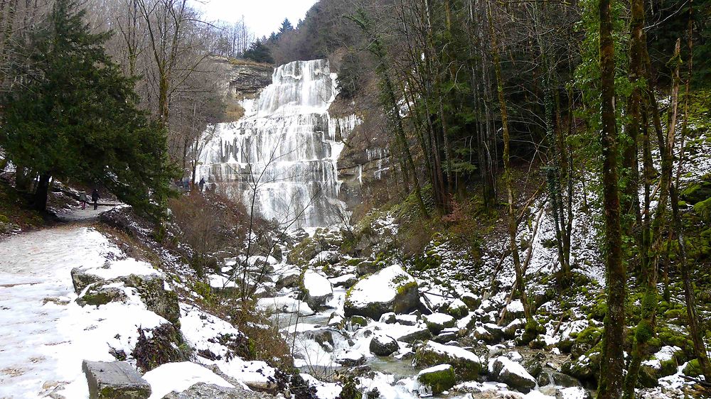 Cascade de l'Eventail sous la neige