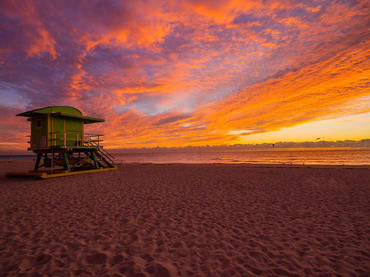 Miami : Plages : Mer : Coucher de soleil : Miami Beach : Miami