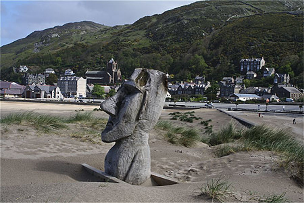 Étrange touriste sur la plage de Barmouth