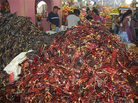 Piments au marché Piments au marché