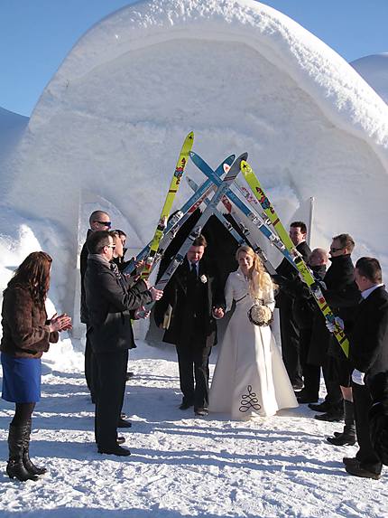 Mariage à Snow village