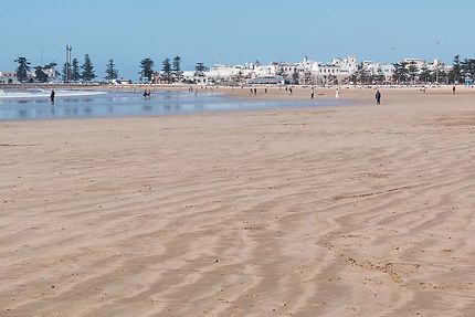 La plage et la médina au loin d'Essaouira