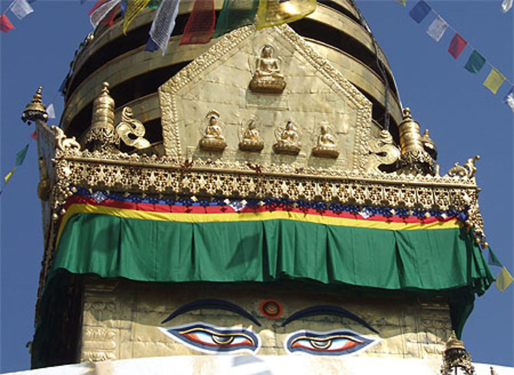 Népal, Kathmandu, temple d'or de Swayanbunath