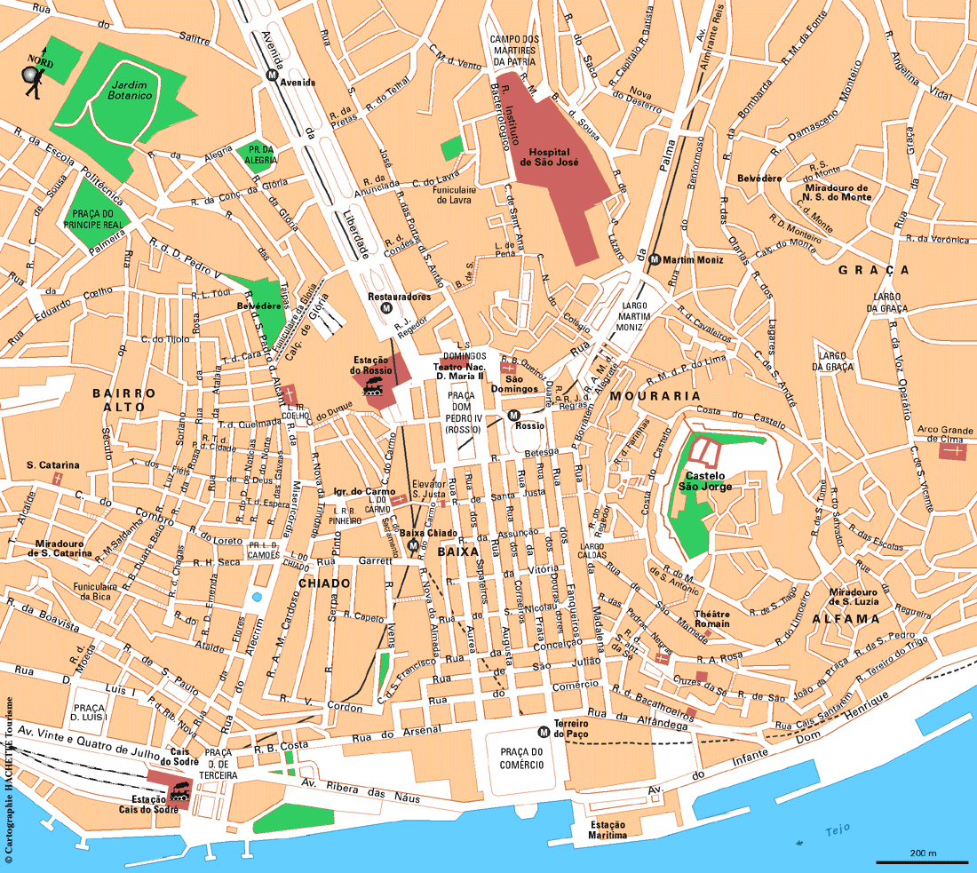 Carte Lisbonne Centre-ville / Plan Lisbonne Centre-ville