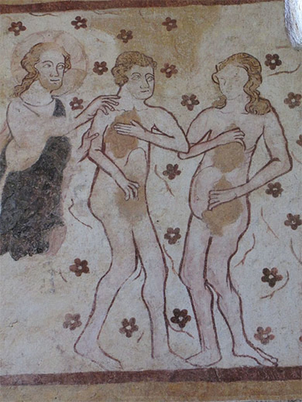 Fresques de l'église: Adam et Eve