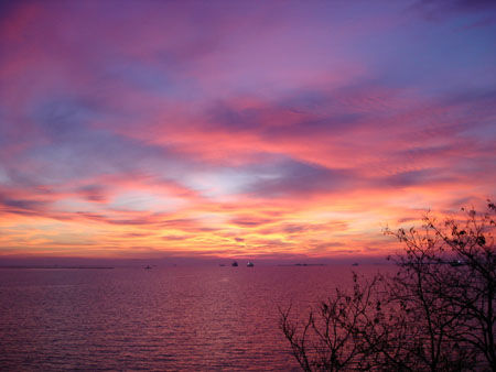 coucher de soleil sur la mer Ionienne
