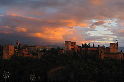 Coucher de soleil sur l'Alhambra