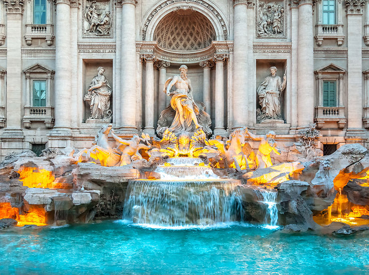 La fontaine de Trevi à Rome : La Dolce Vita