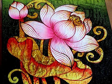 Peinture: sujet traditionnel, Pattaya, Thaïlande
