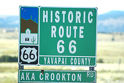Panneau sur Crookton road avant la Route 66