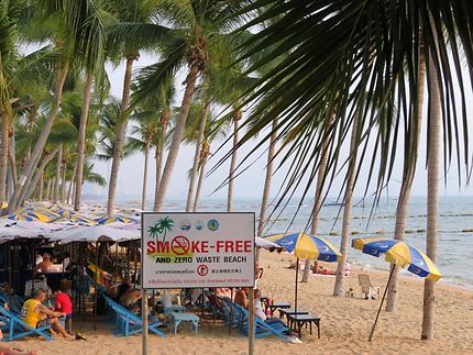 Ne pas fumer sur la plage de Jomtien, Thaïlande