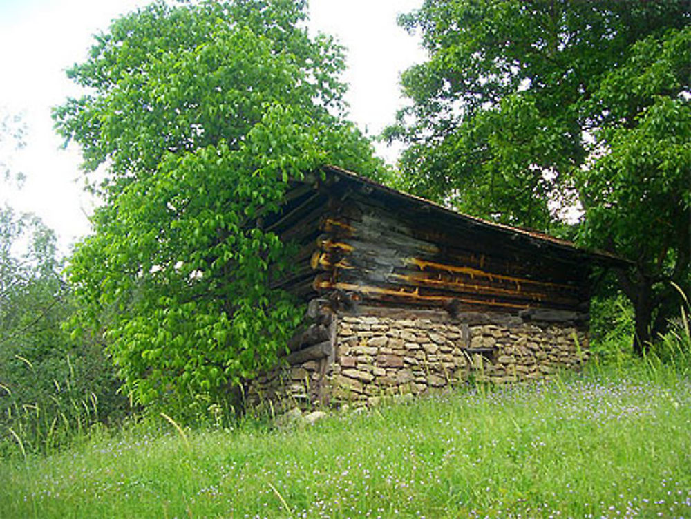 Une maison en bois représentative de l'architecture de la région de la Mer Noire