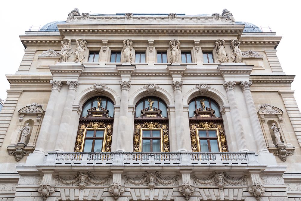 Magnifique façade de l'Opéra Comique, Paris