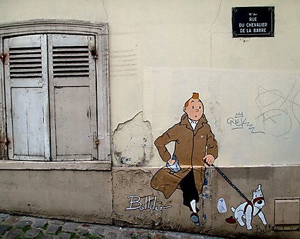 Street art (buldldo) Tintin et Milou