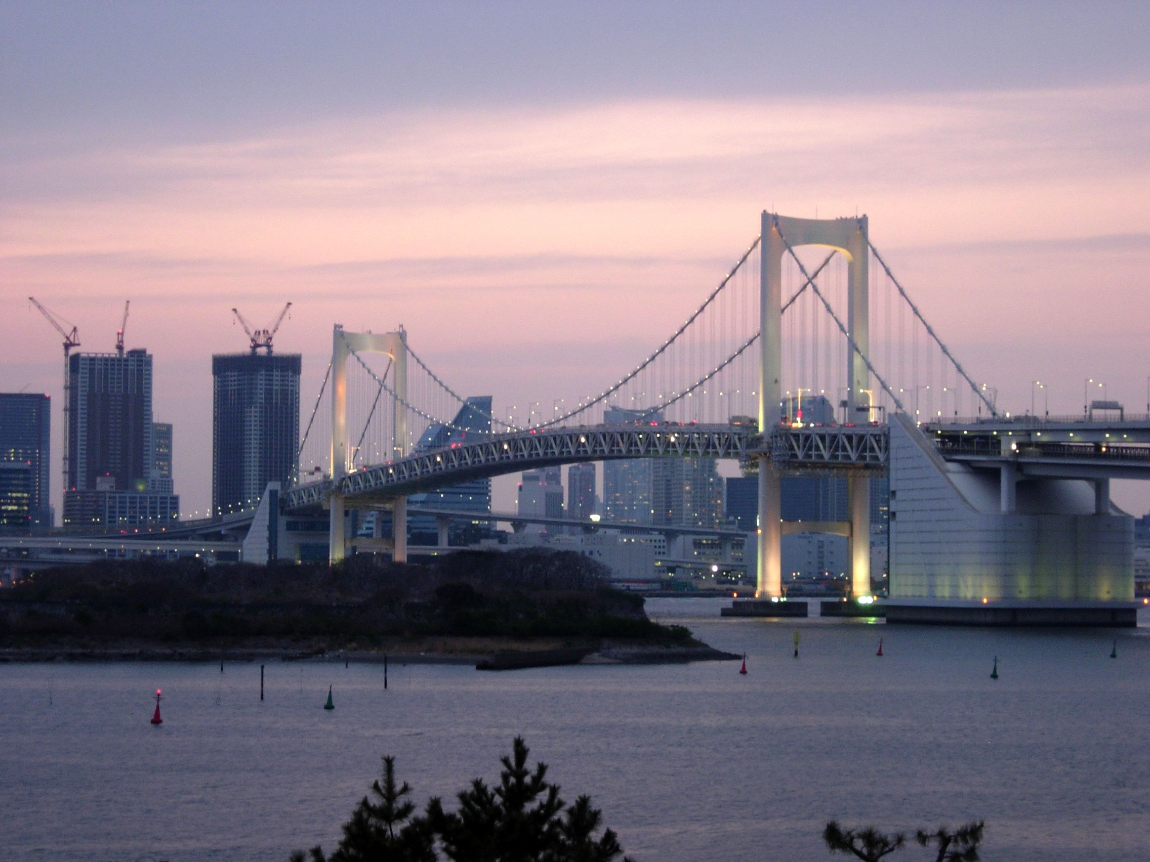 Sunset on the Rainbow bridge Tokyo