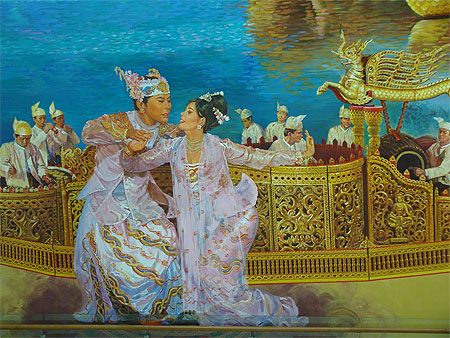 Fresque murale de l'aéroport de Rangoon Fresque murale de l'aéroport de Rangoon