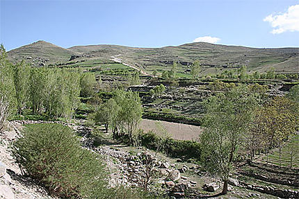 Paysage près des maisons troglodytes