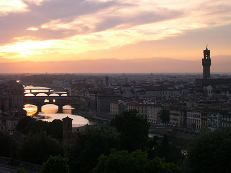 coucher de soleil depuis la Piazza Michelangelo coucher de soleil depuis la Piazza Michelangelo