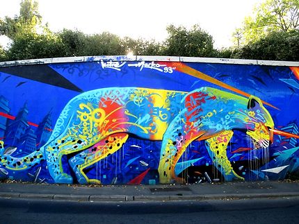 Street art: le tigre de Marko 93, Saint-Denis