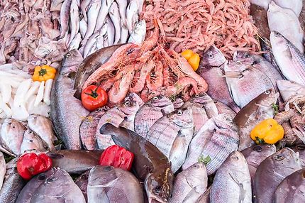 Le port d'Essaouira, Un étal de poissons