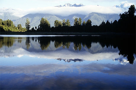 Lake Matheson-miroir des cimes Lake Matheson-miroir des cimes