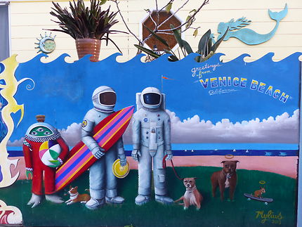 Street art des cosmonautes 