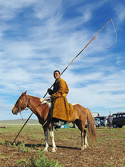 Cavalier mongol à l'urga