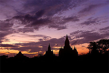 Coucher De Soleil à Bagan Temples Coucher De Soleil
